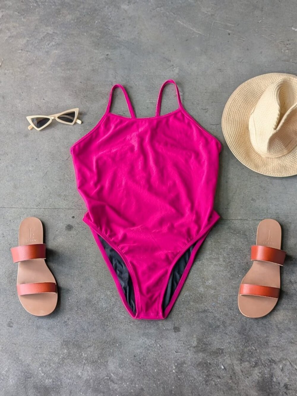 Jolyn Chevy One-Piece Swimsuit in Dragonfruit Hot Pink size 38